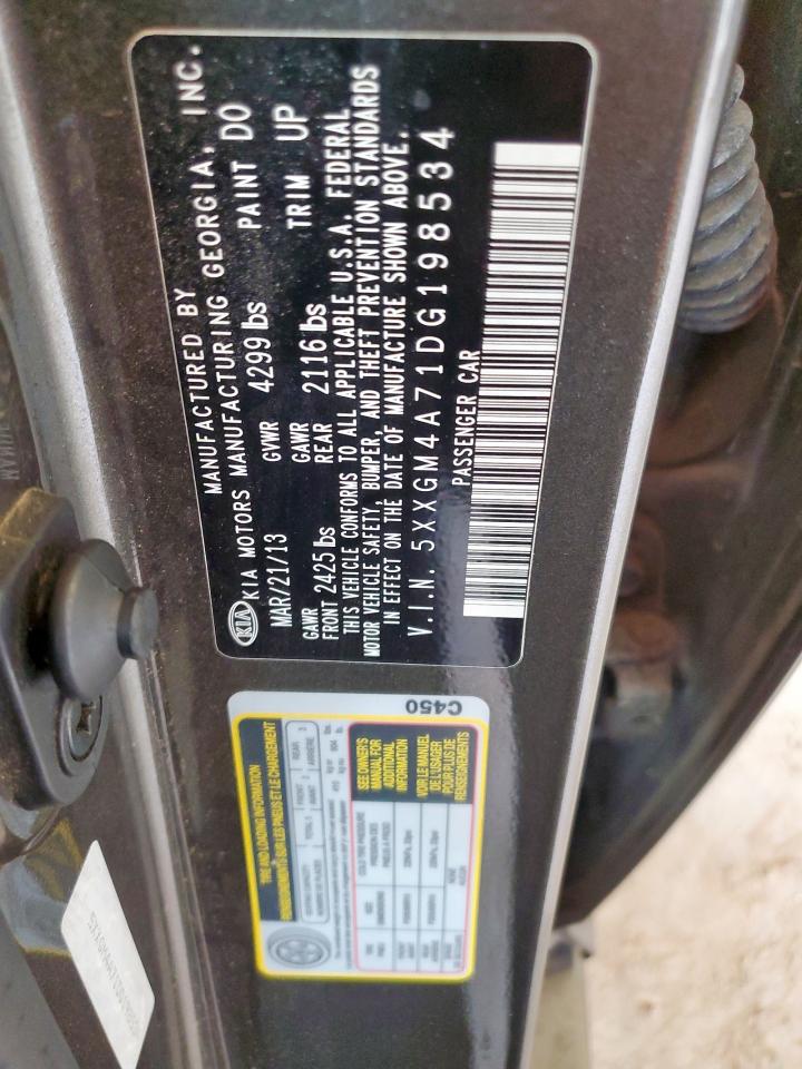 2013 Kia Optima Lx VIN: 5XXGM4A71DG198534 Lot: 64887175