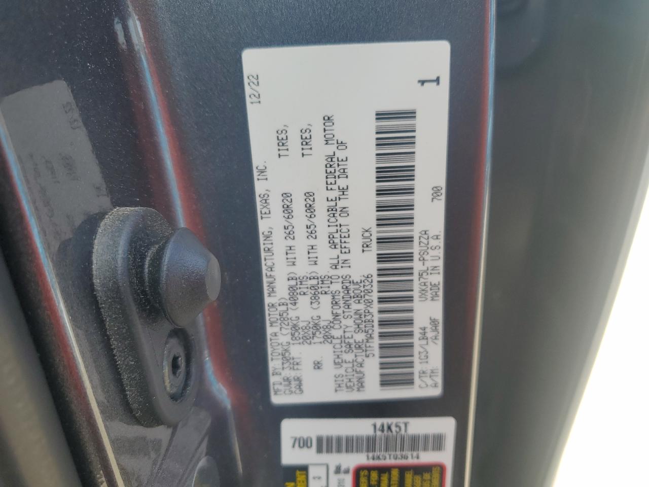 2023 Toyota Tundra Crewmax Platinum VIN: 5TFMA5DB3PX070326 Lot: 63316805