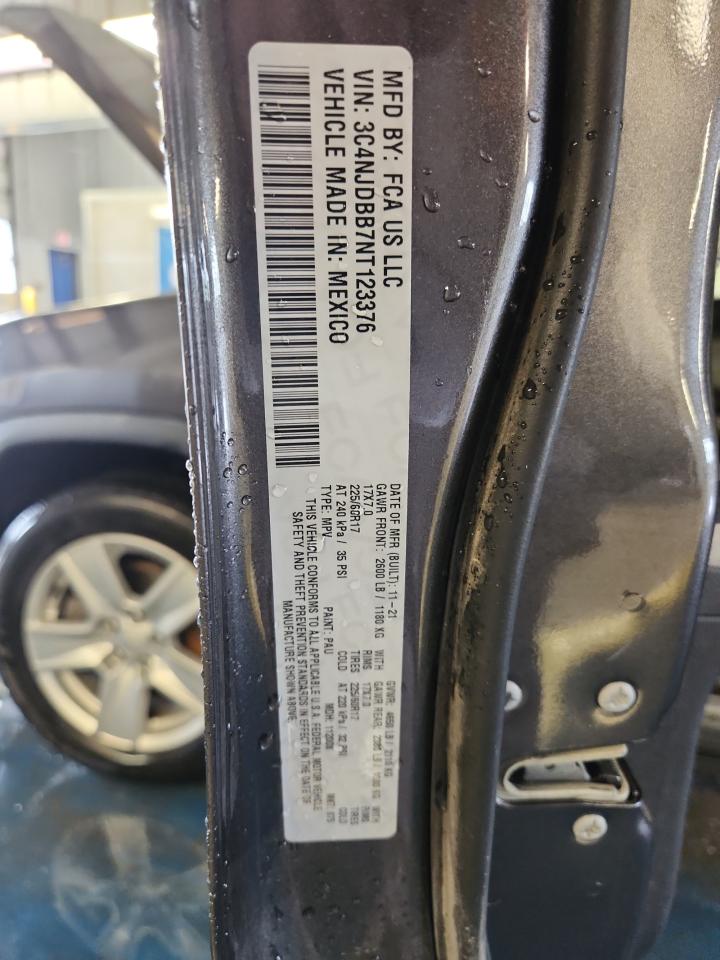 2022 Jeep Compass Latitude VIN: 3C4NJDBB7NT123376 Lot: 66151135