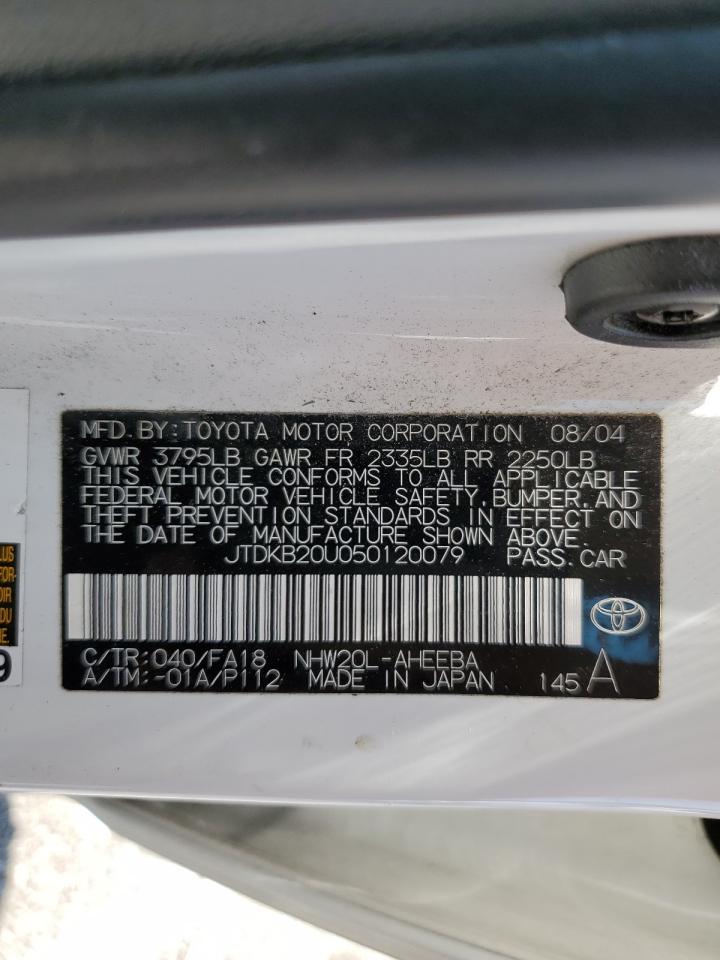 2005 Toyota Prius VIN: JTDKB20U050120079 Lot: 65156245