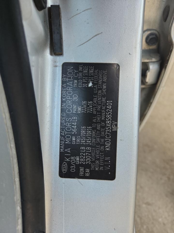 2008 Kia Sorento Ex VIN: KNDJC735X85852401 Lot: 63526775