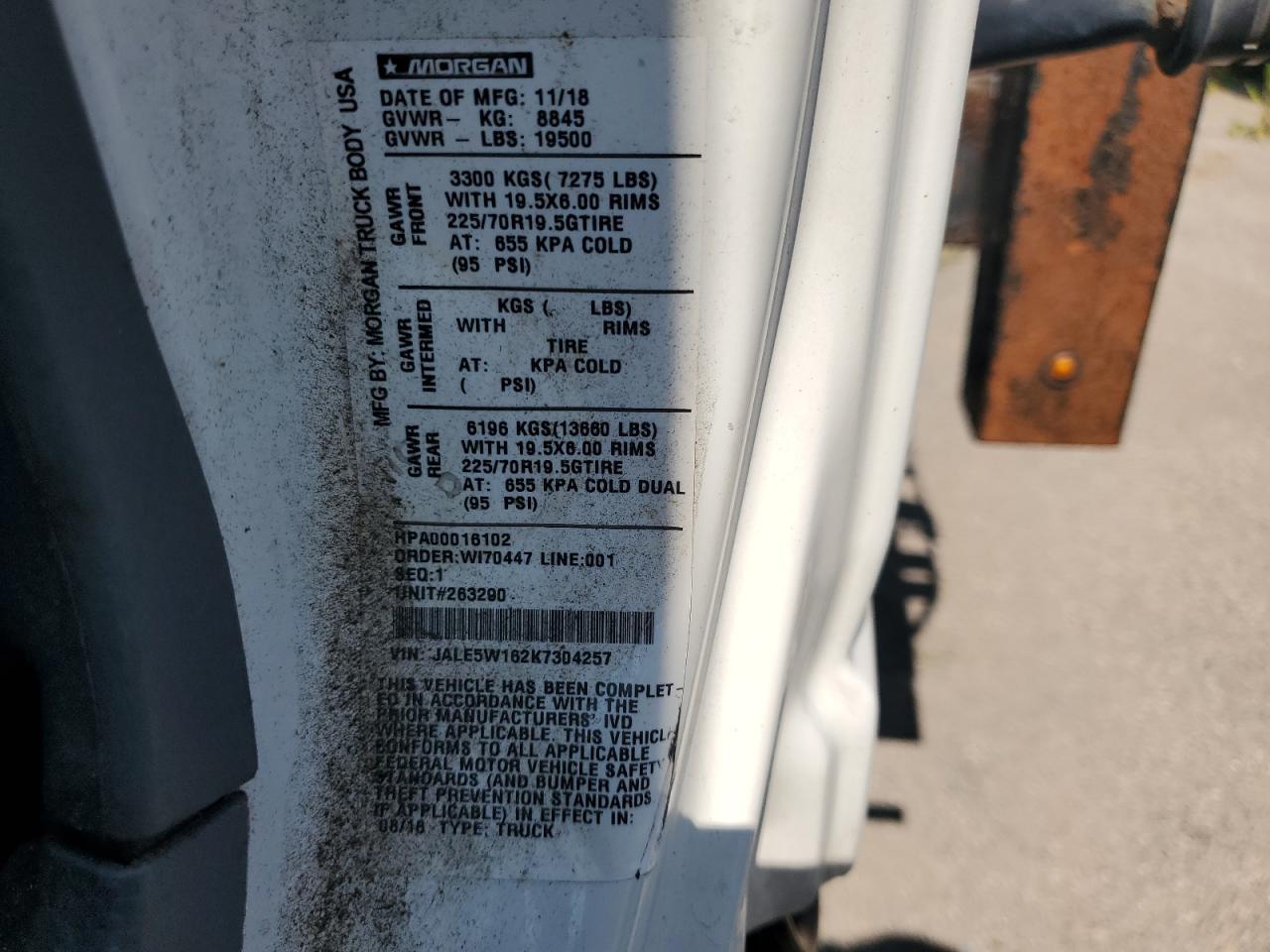 2019 Isuzu Nrr - Trucks VIN: JALE5W162K7304257 Lot: 63371825