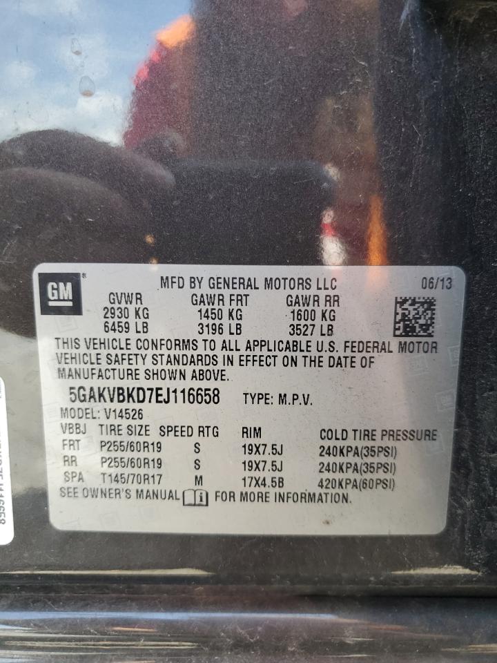 2014 Buick Enclave VIN: 5GAKVBKD7EJ116658 Lot: 64019835