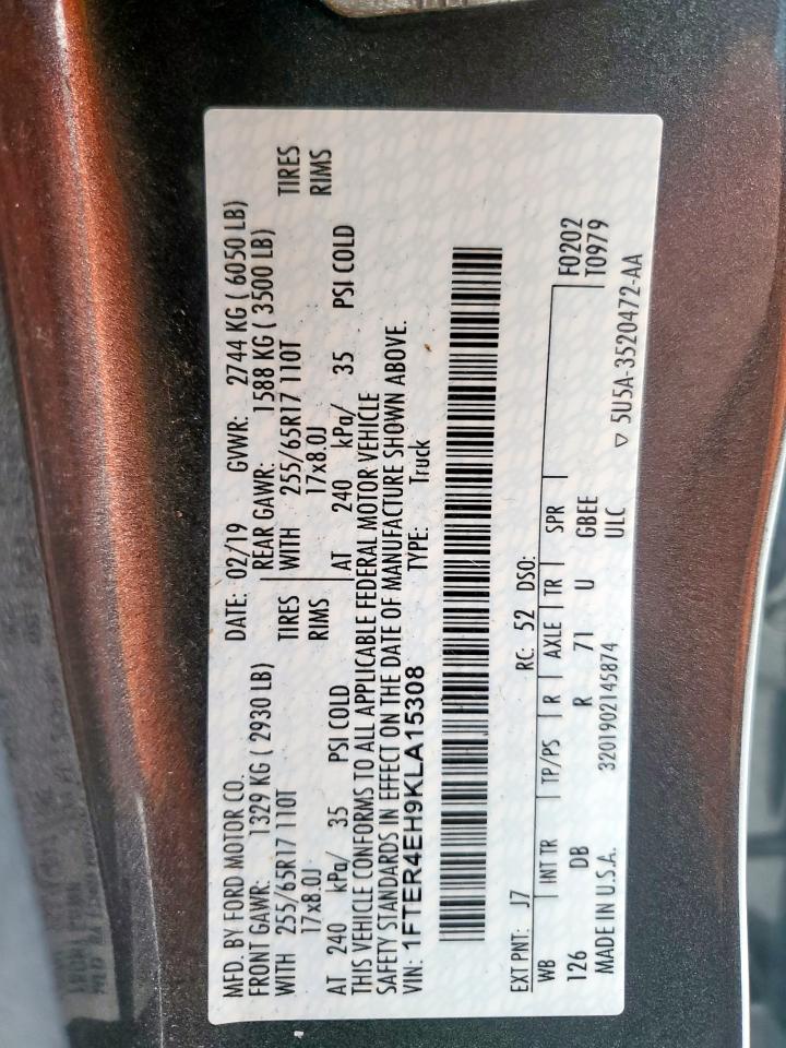 2019 Ford Ranger Xl VIN: 1FTER4EH9KLA15308 Lot: 63212965