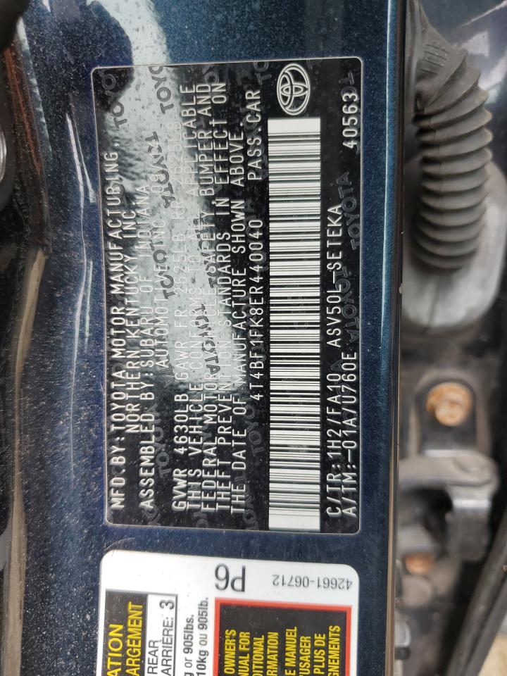 2014 Toyota Camry L VIN: 4T4BF1FK8ER440040 Lot: 64239885