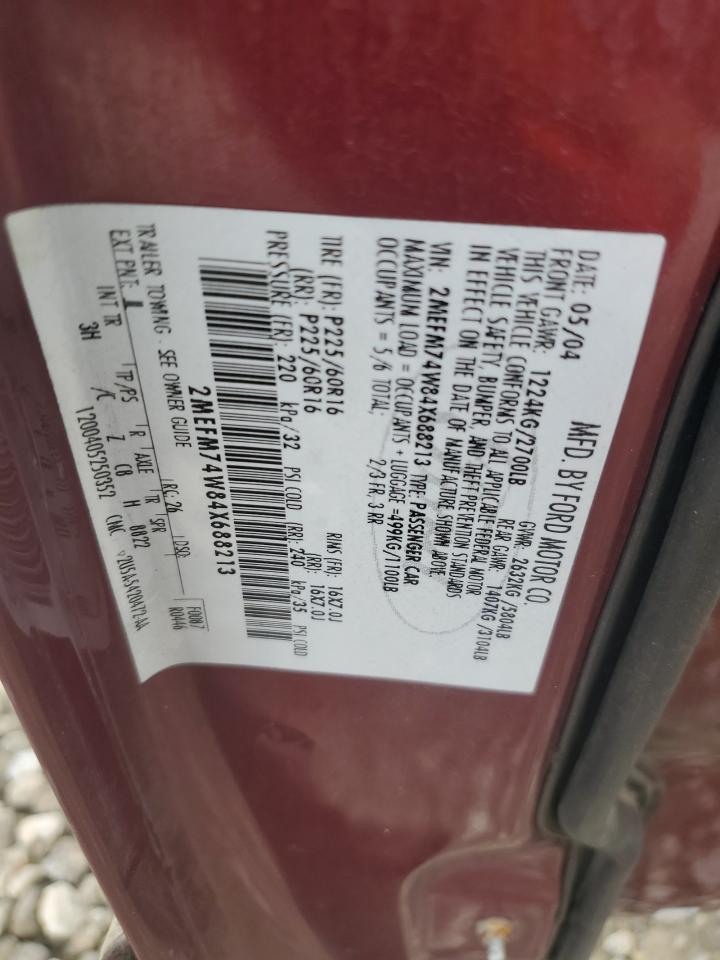 2004 Mercury Grand Marquis Gs VIN: 2MEFM74W84X688213 Lot: 63094775