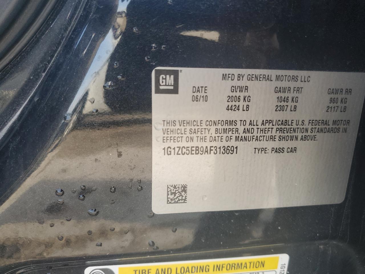 2010 Chevrolet Malibu 1Lt VIN: 1G1ZC5EB9AF313691 Lot: 65723465