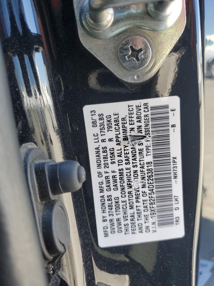 2013 Honda Civic Lx VIN: 19XFB2F54DE263818 Lot: 65010405
