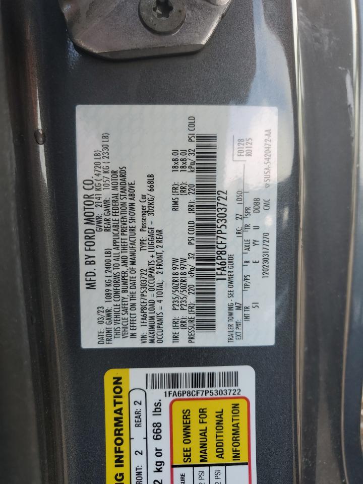 2023 Ford Mustang Gt VIN: 1FA6P8CF7P5303722 Lot: 64488735