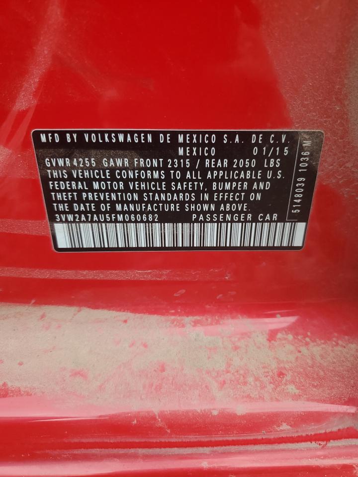 2015 Volkswagen Golf Tdi VIN: 3VW2A7AU5FM060682 Lot: 63185985