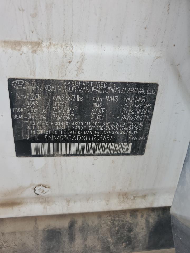 2020 Hyundai Santa Fe Sel VIN: 5NMS3CADXLH205686 Lot: 65787045