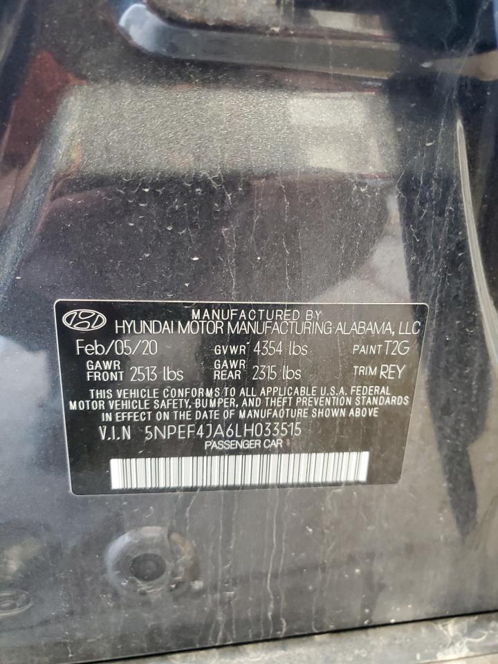 2020 Hyundai Sonata Sel VIN: 5NPEF4JA6LH033515 Lot: 63055285