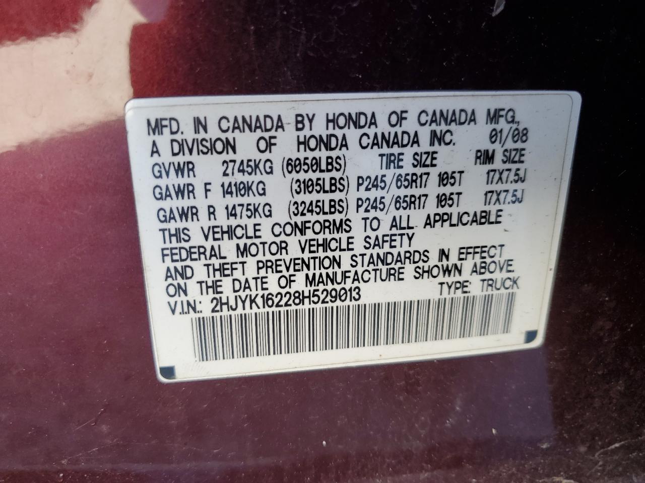 2hjyk16228h529013 2HJYK16228H529013 2008 Honda Ridgeline Rt