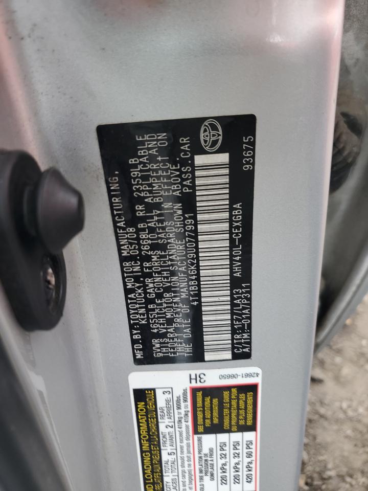 2009 Toyota Camry Hybrid VIN: 4T1BB46K29U077991 Lot: 64838965
