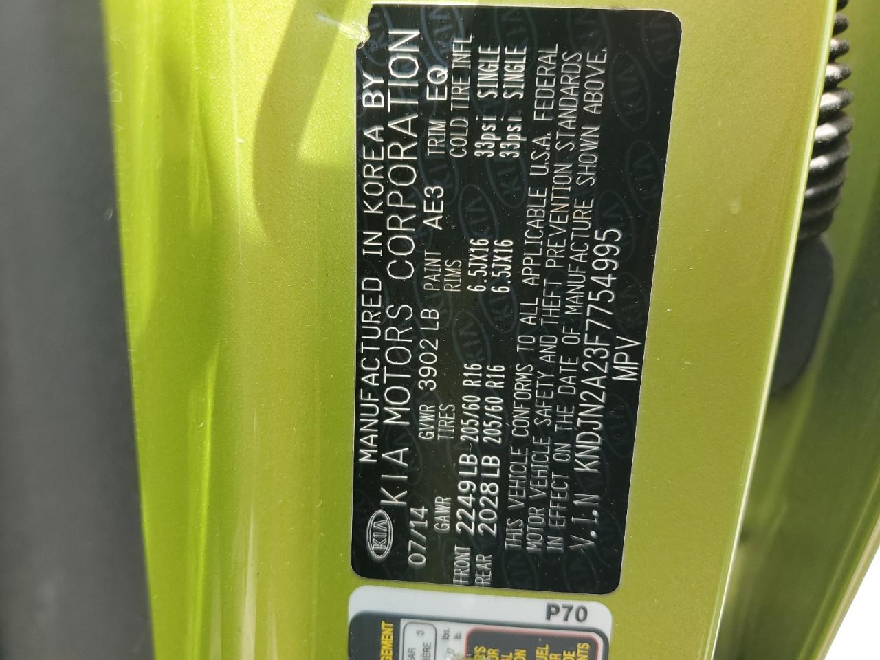 kndjn2a23f7754995 KNDJN2A23F7754995 2015 Kia Soul
