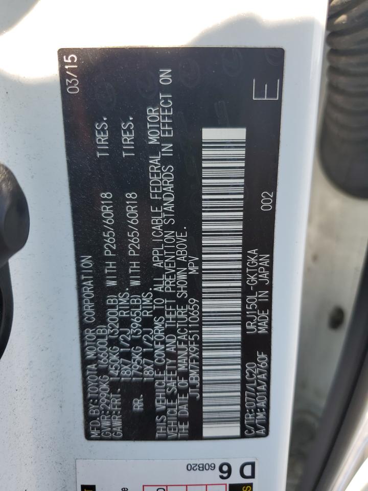 jtjbm7fx9f5110659 JTJBM7FX9F5110659 2015 Lexus Gx 460