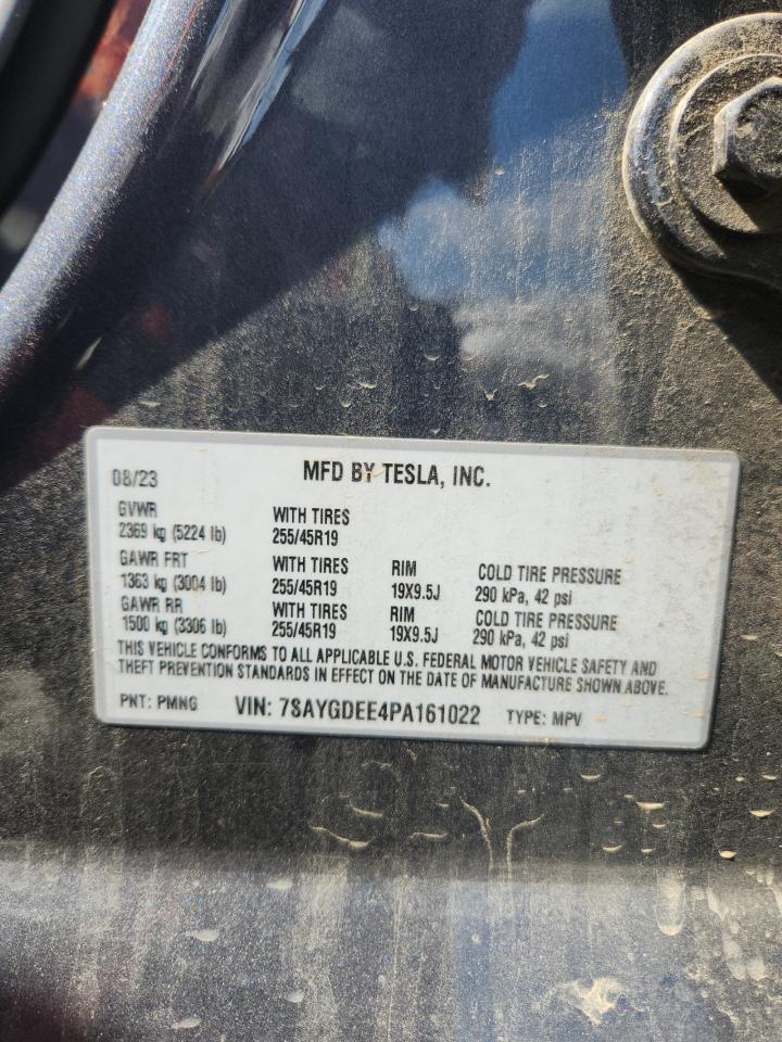 2023 Tesla Model Y VIN: 7SAYGDEE4PA161022 Lot: 64617735