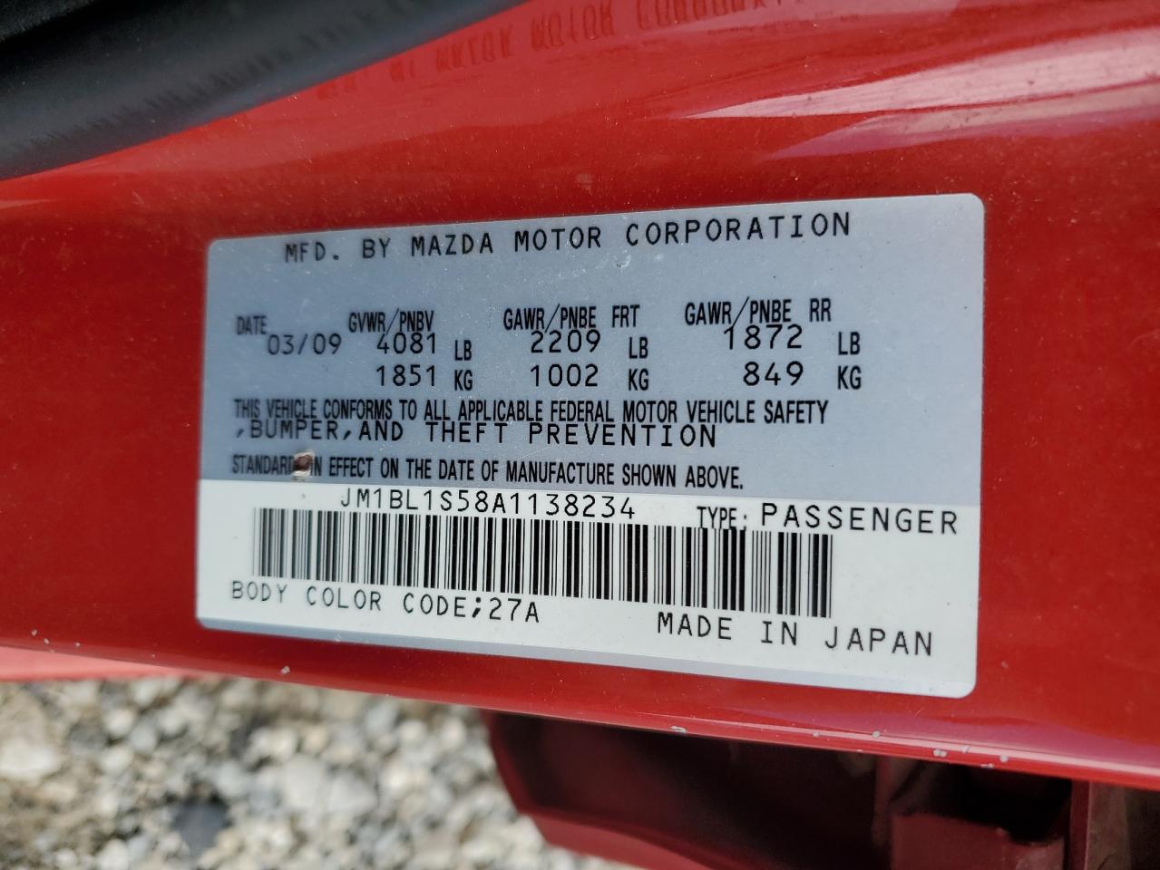 2010 Mazda 3 S VIN: JM1BL1S58A1138234 Lot: 65127925