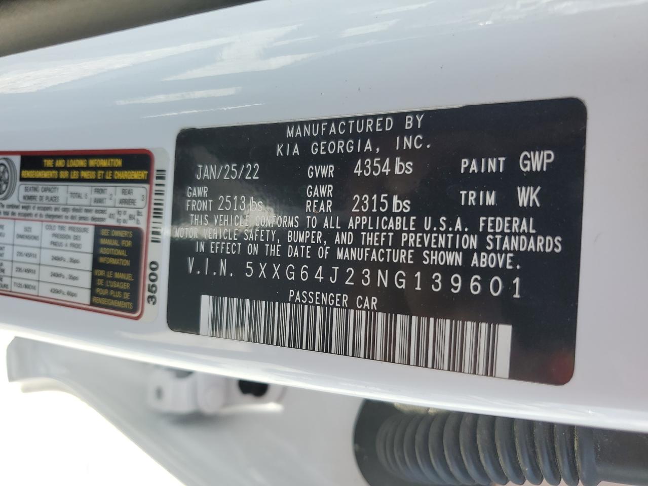 2022 Kia K5 Gt Line VIN: 5XXG64J23NG139601 Lot: 65236355