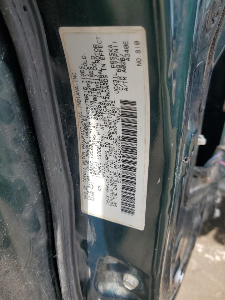 2004 Toyota Tundra Double Cab Sr5 VIN: 5TBET34184S453506 Lot: 65897135