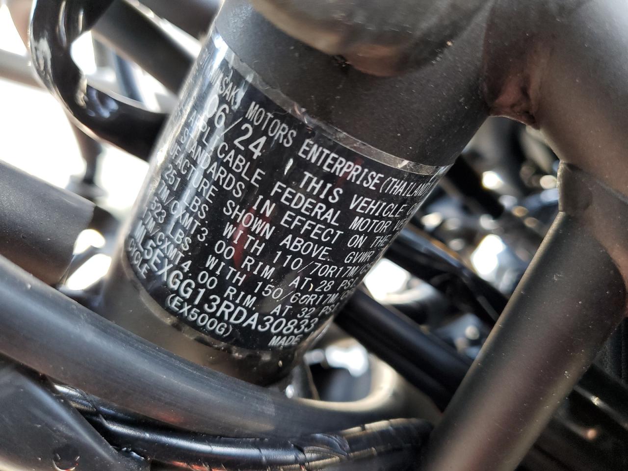 2024 Kawasaki Ex500 VIN: ML5EXGG13RDA30833 Lot: 63498445