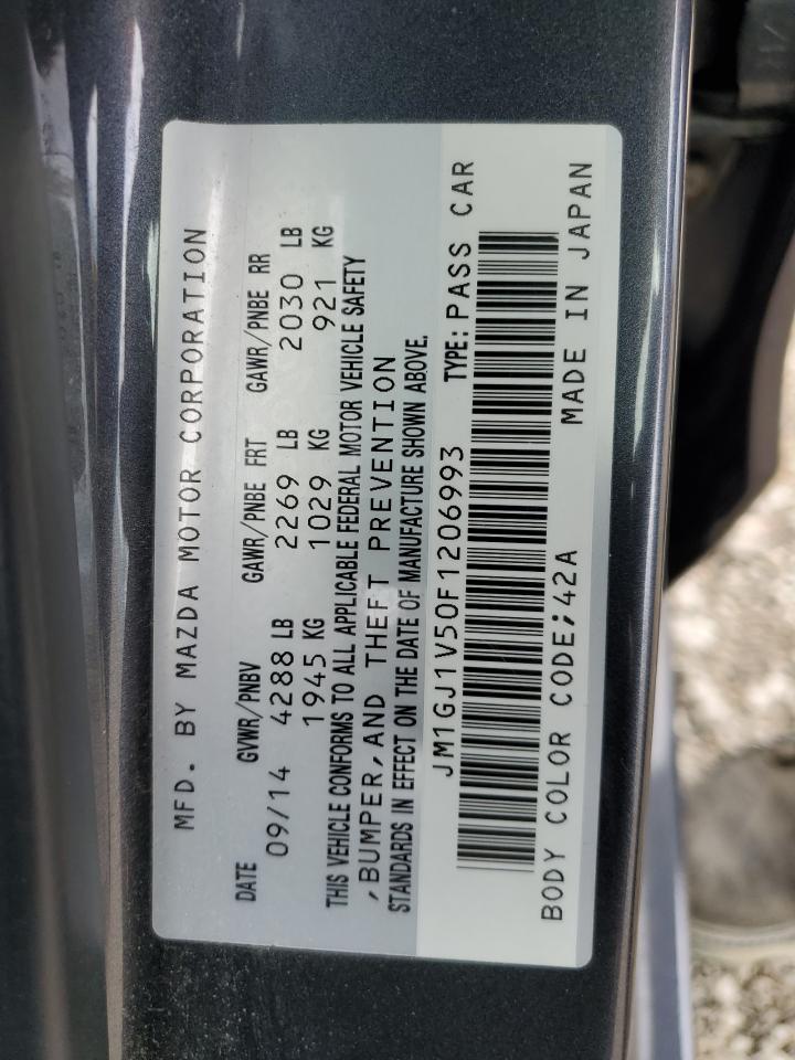 2015 Mazda 6 Touring VIN: JM1GJ1V50F1206993 Lot: 65366115