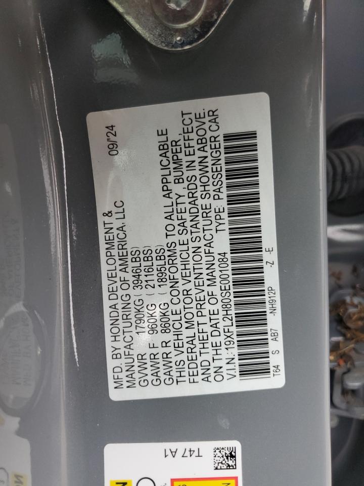 2025 Honda Civic Sport VIN: 19XFL2H80SE001084 Lot: 66387315