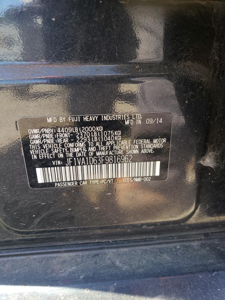 2015 Subaru Wrx Premium VIN: JF1VA1D63F9816962 Lot: 64524665