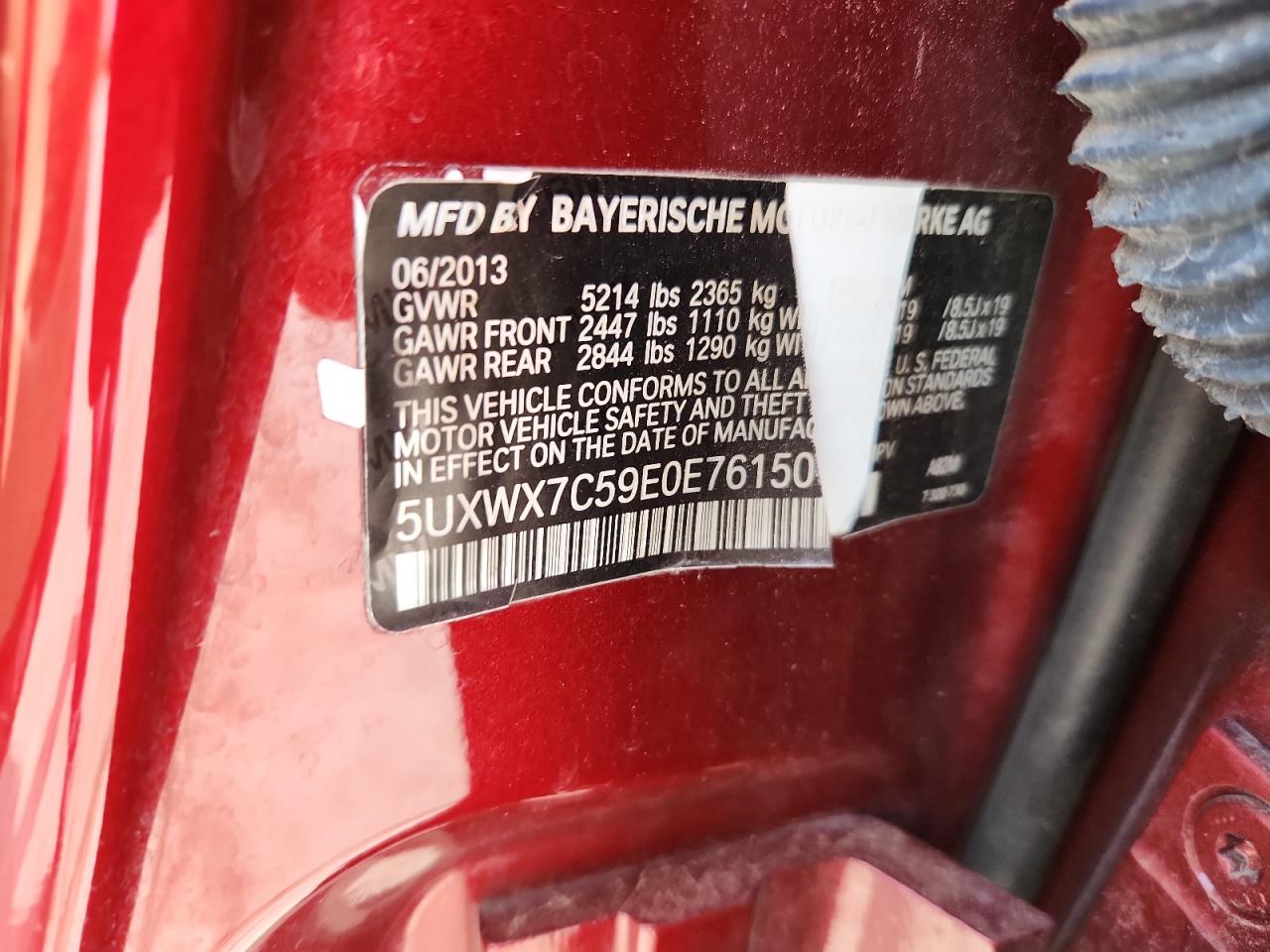 2014 BMW X3 xDrive35I VIN: 5UXWX7C59E0E76150 Lot: 64830255