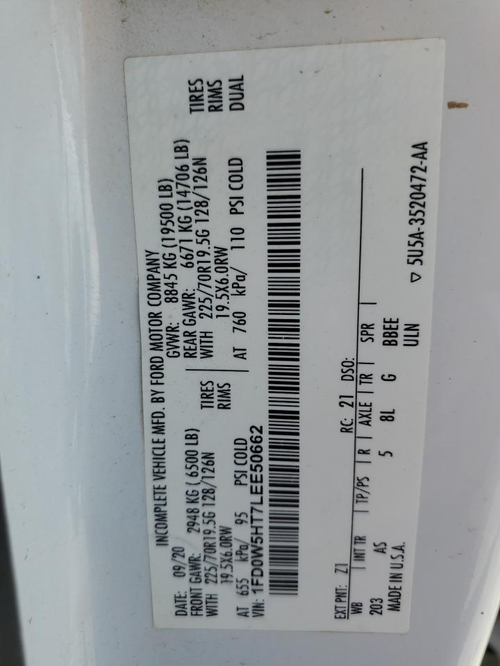 1fd0w5ht7lee50662 1FD0W5HT7LEE50662 2020 Ford F550 Super Duty