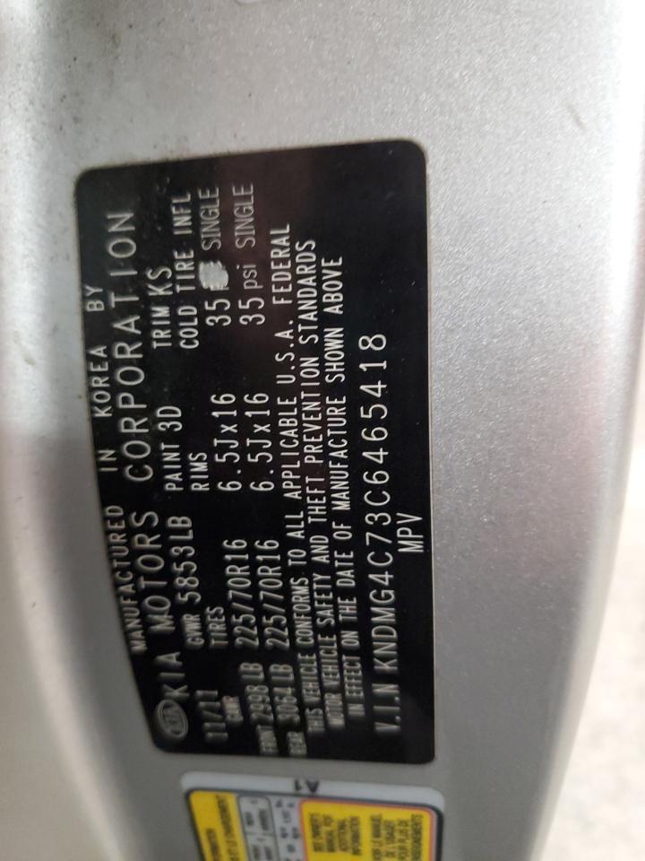 2012 Kia Sedona Lx VIN: KNDMG4C73C6465418 Lot: 63590525
