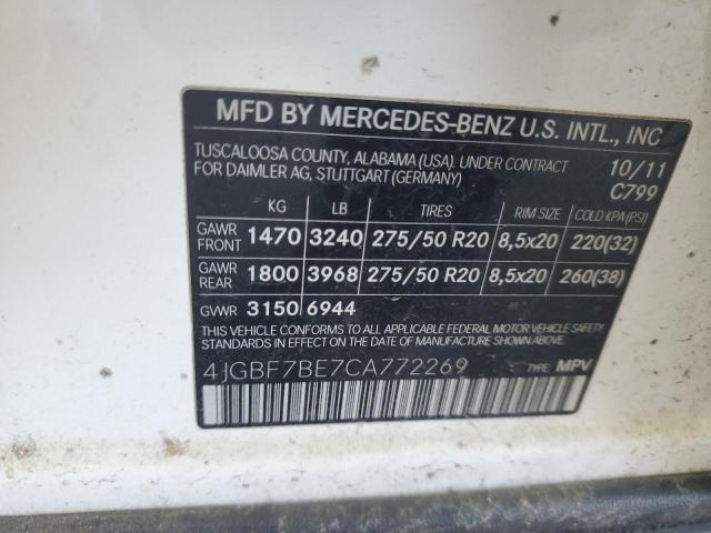 2012 MERCEDES-BENZ GL 450 4MATIC  