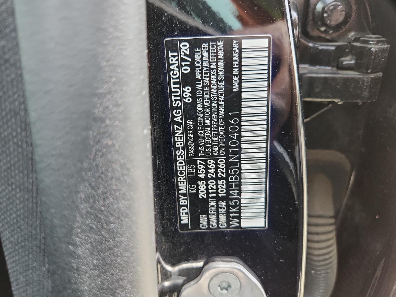 2020 Mercedes-Benz Cla 250 4Matic VIN: W1K5J4HB5LN104061 Lot: 65228745