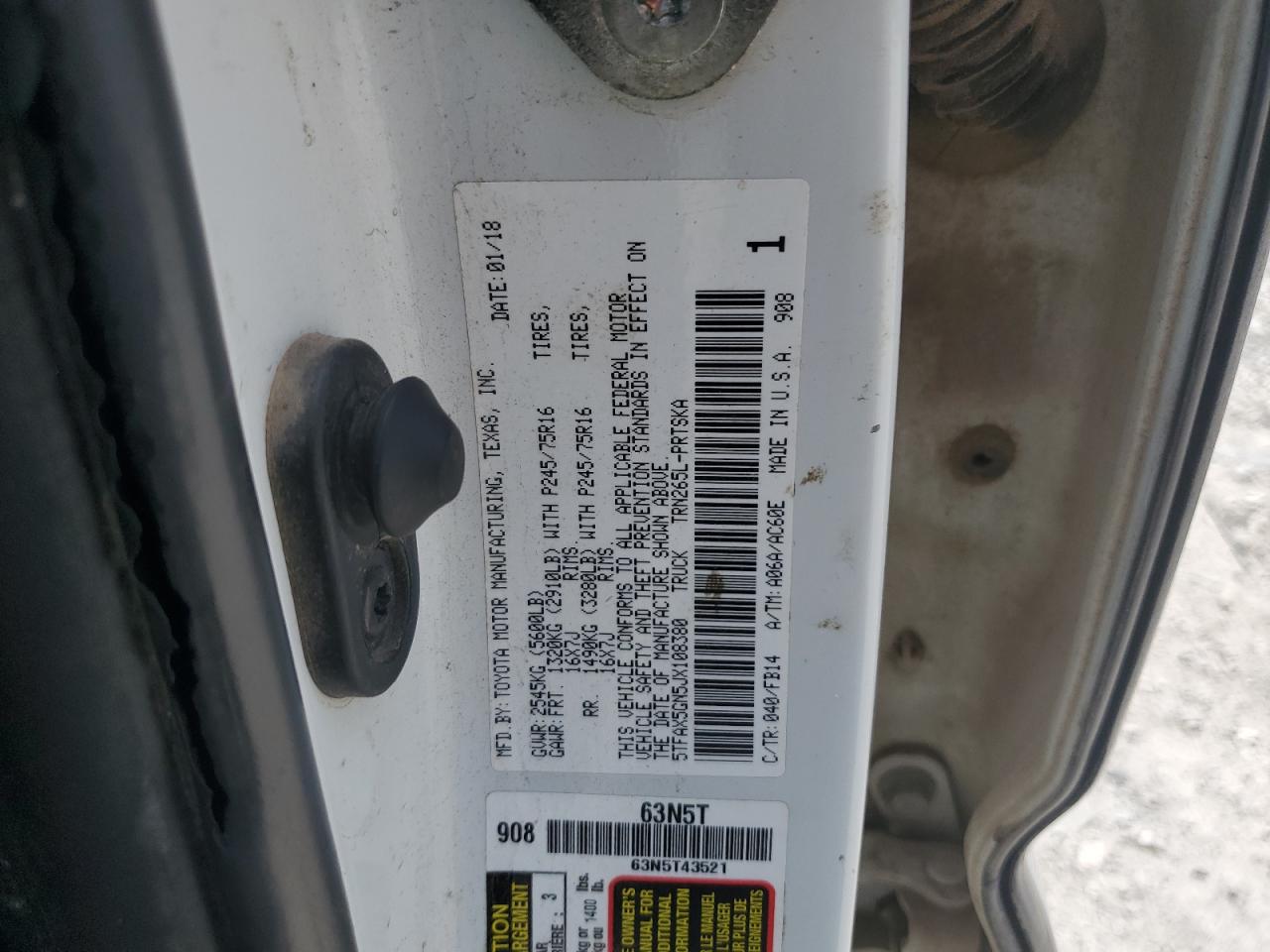 2018 Toyota Tacoma Double Cab VIN: 5TFAX5GN5JX108380 Lot: 65224515