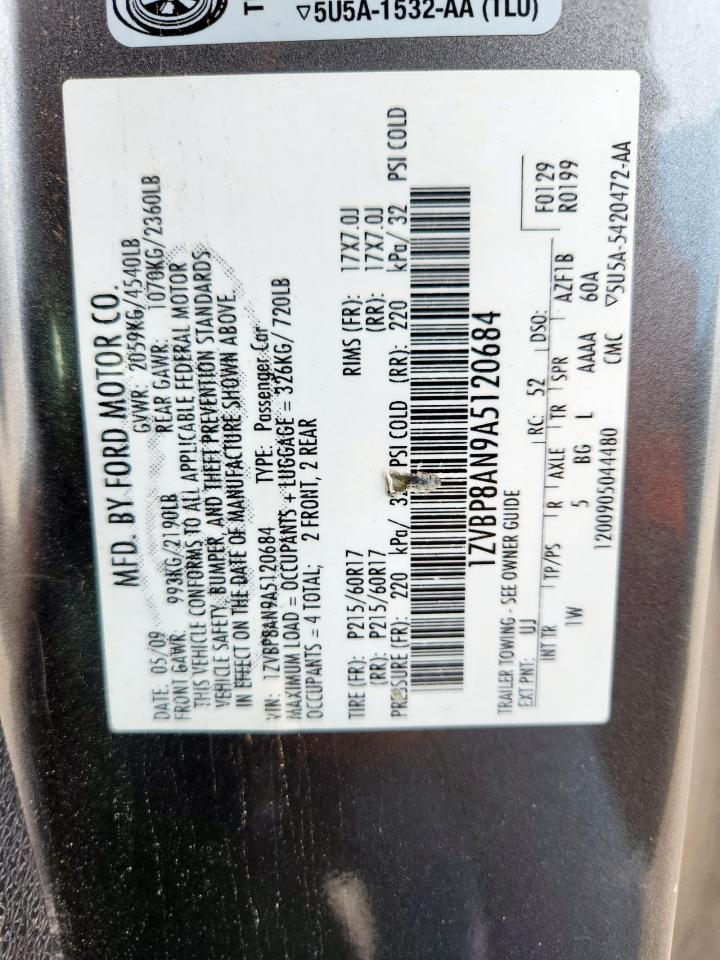 2010 Ford Mustang VIN: 1ZVBP8AN9A5120684 Lot: 64251745
