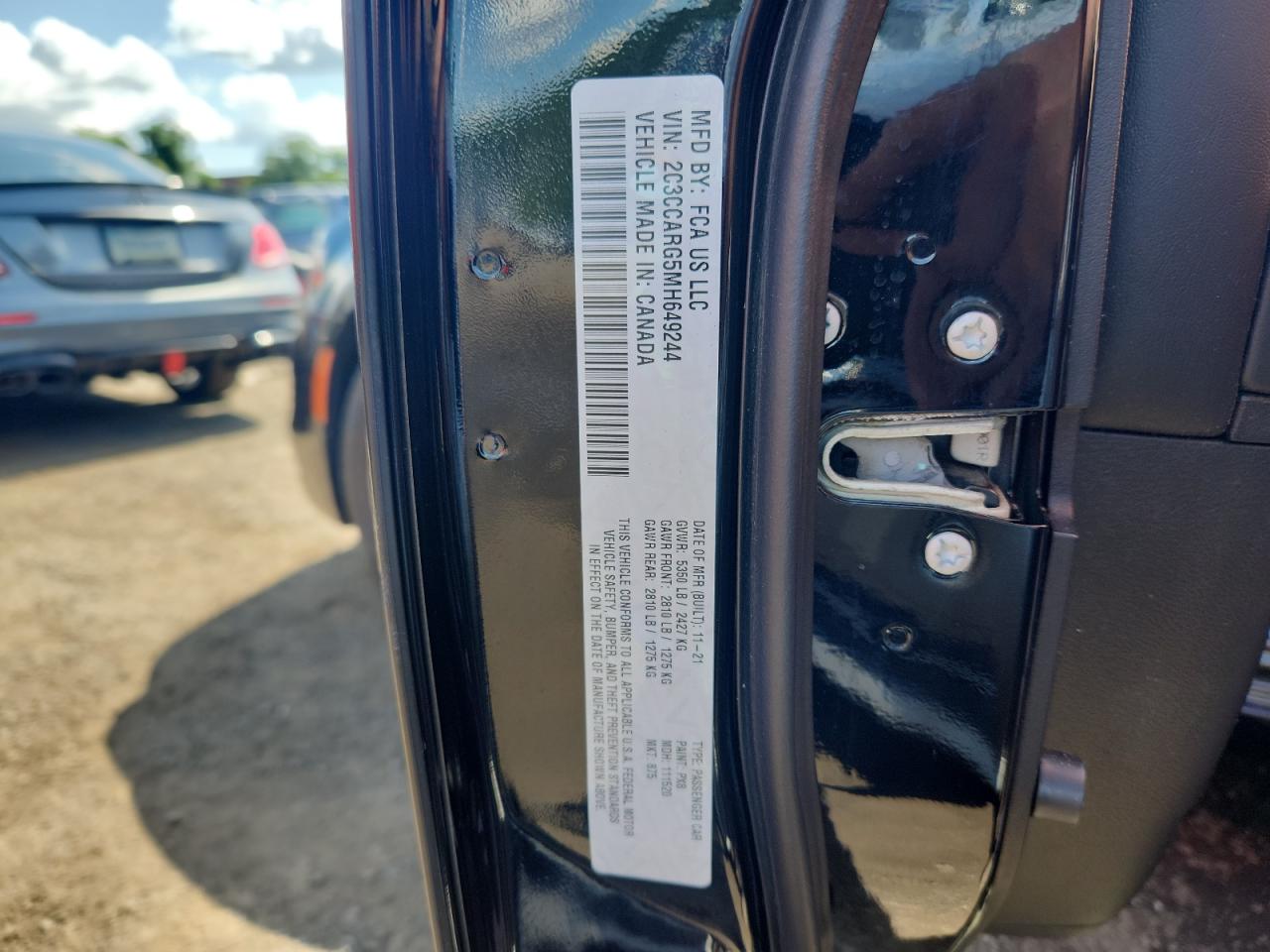 2021 Chrysler 300 Touring VIN: 2C3CCARG5MH649244 Lot: 64007745
