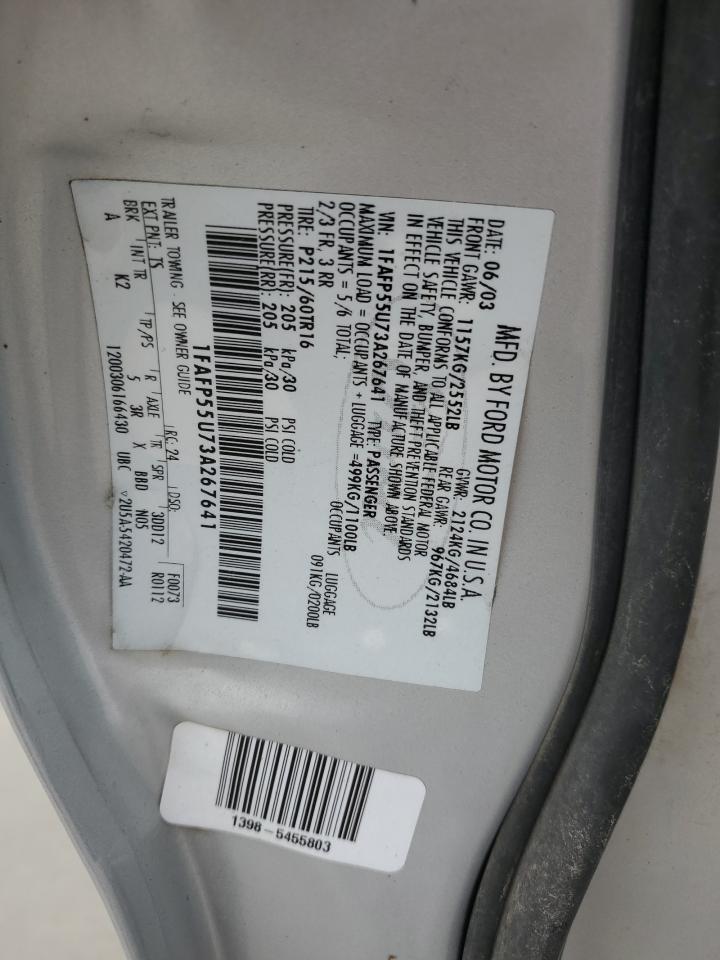 2003 Ford Taurus Ses VIN: 1FAFP55U73A267641 Lot: 64630355