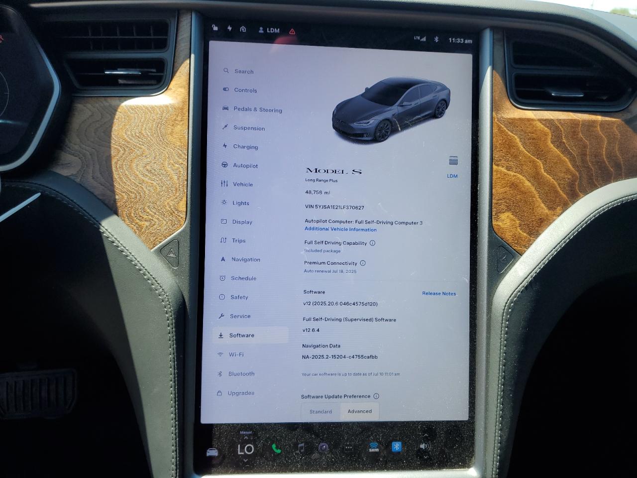 2020 Tesla Model S VIN: 5YJSA1E21LF370627 Lot: 64474655