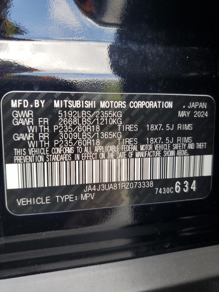 2024 Mitsubishi Outlander Es VIN: JA4J3UA81RZ073338 Lot: 64772225