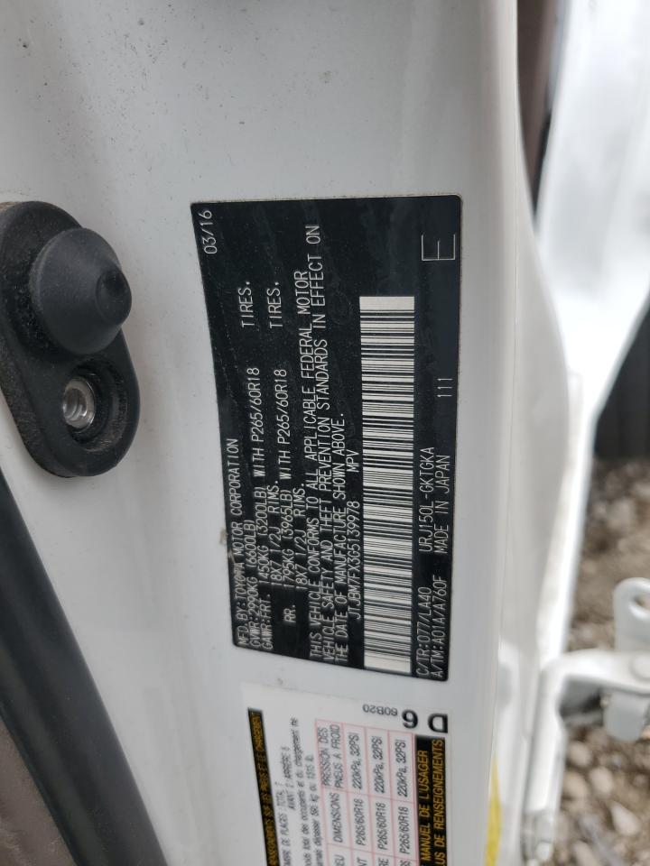 2016 Lexus Gx 460 VIN: JTJBM7FX3G5139978 Lot: 64170285