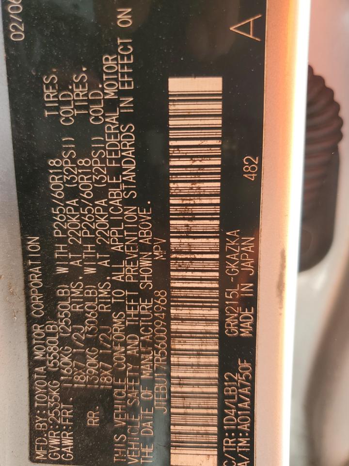 2006 Toyota 4Runner Limited VIN: JTEBU17R560094968 Lot: 66256285