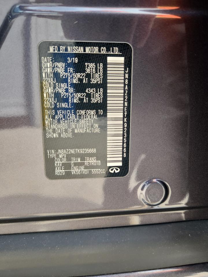 jn8az2ne7k9235668 JN8AZ2NE7K9235668 2019 Infiniti Qx80 Luxe