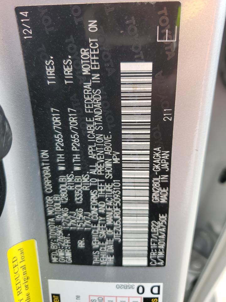 2015 Toyota 4Runner Sr5 VIN: JTEZU5JR0F5093101 Lot: 63800305