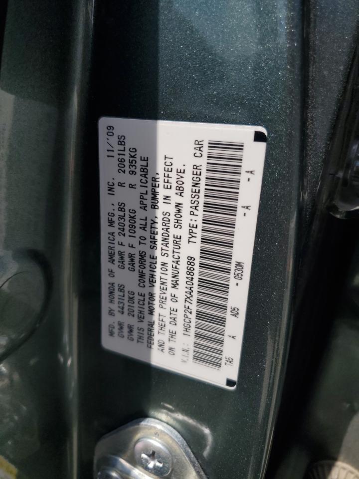 2010 Honda Accord Ex VIN: 1HGCP2F7XAA048689 Lot: 64670865