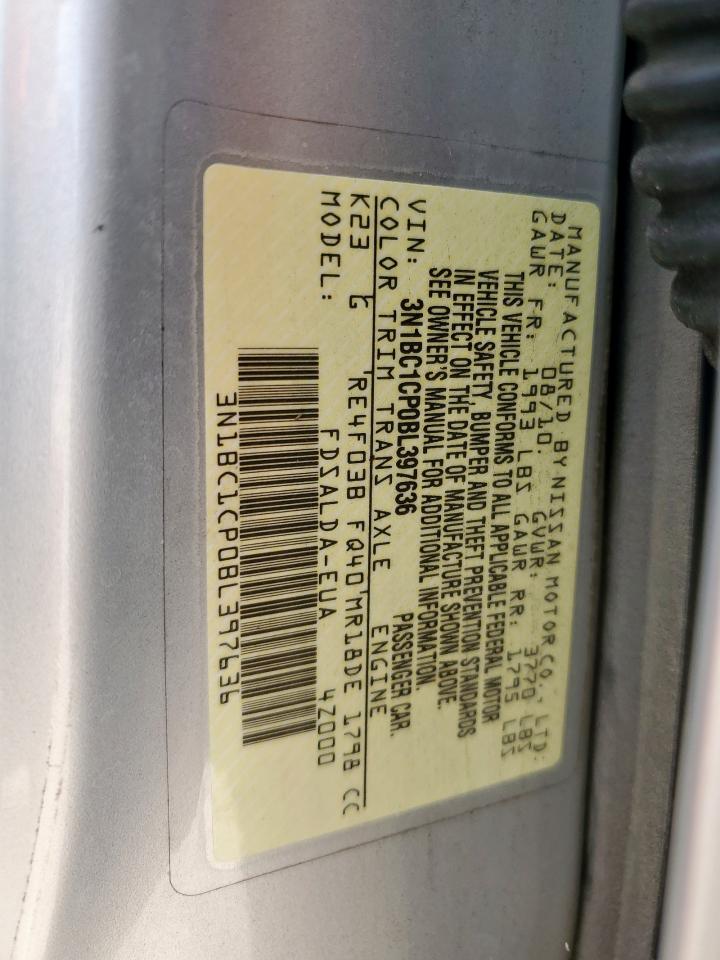 2011 Nissan Versa S VIN: 3N1BC1CP0BL397636 Lot: 63911025