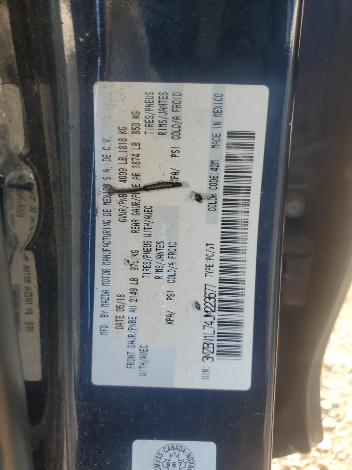 2018 Mazda 3 Touring VIN: 3MZBN1L74JM223677 Lot: 66460935