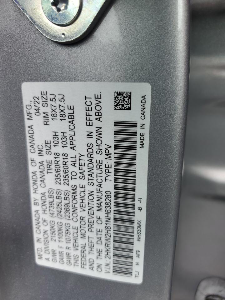 2022 Honda Cr-V Exl VIN: 2HKRW2H81NH638280 Lot: 64471335