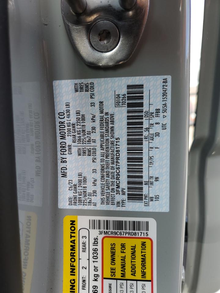2023 Ford Bronco Sport Outer Banks VIN: 3FMCR9C67PRD81715 Lot: 64682665