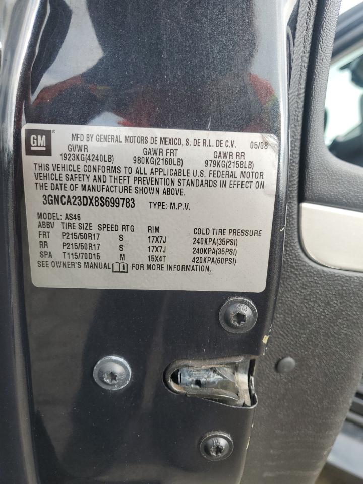 2008 Chevrolet Hhr Lt VIN: 3GNCA23DX8S699783 Lot: 63984075