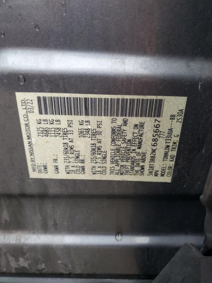 2022 Nissan Rogue Sv VIN: 5N1BT3BB2NC685667 Lot: 63060285